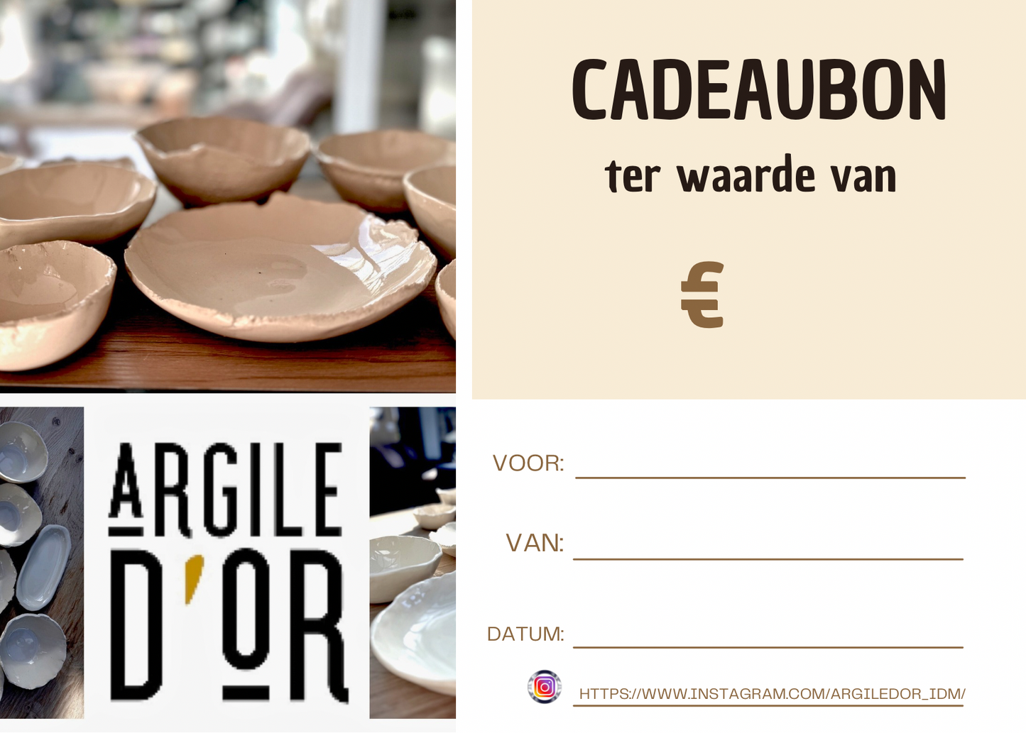 Cadeaubon ARGILE D’OR